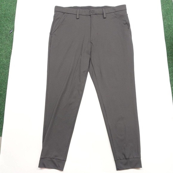 Stylus Chino Pants Men's Size 38 Gray Slash Pockets Regular Fit 100% Polyester - Picture 1 of 8